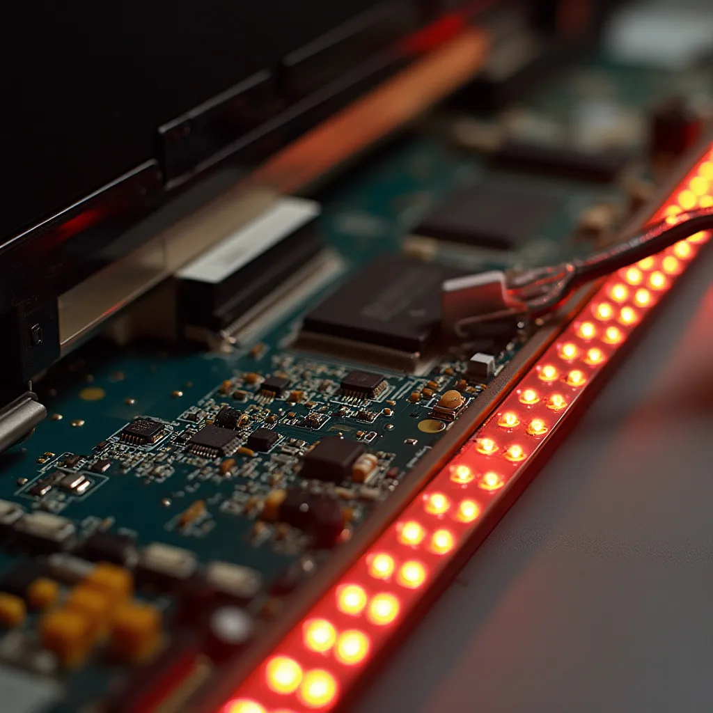 Detalhe interno da Smart TV reparada